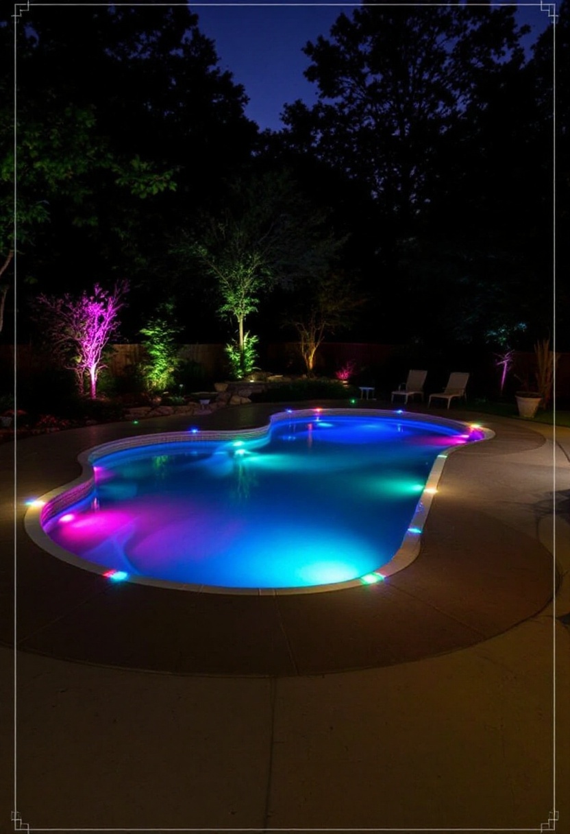 Pool with led lights